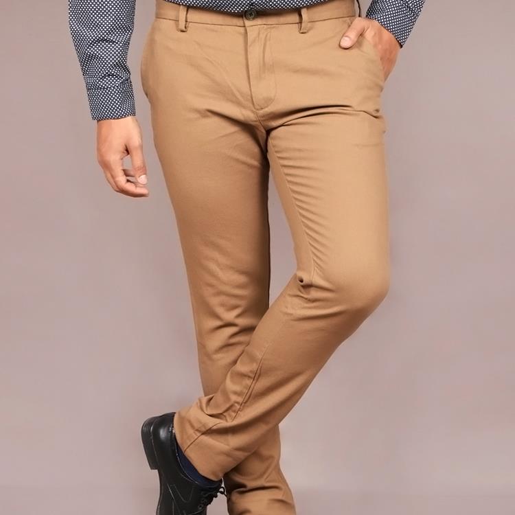 New men brown cotton trousers1
