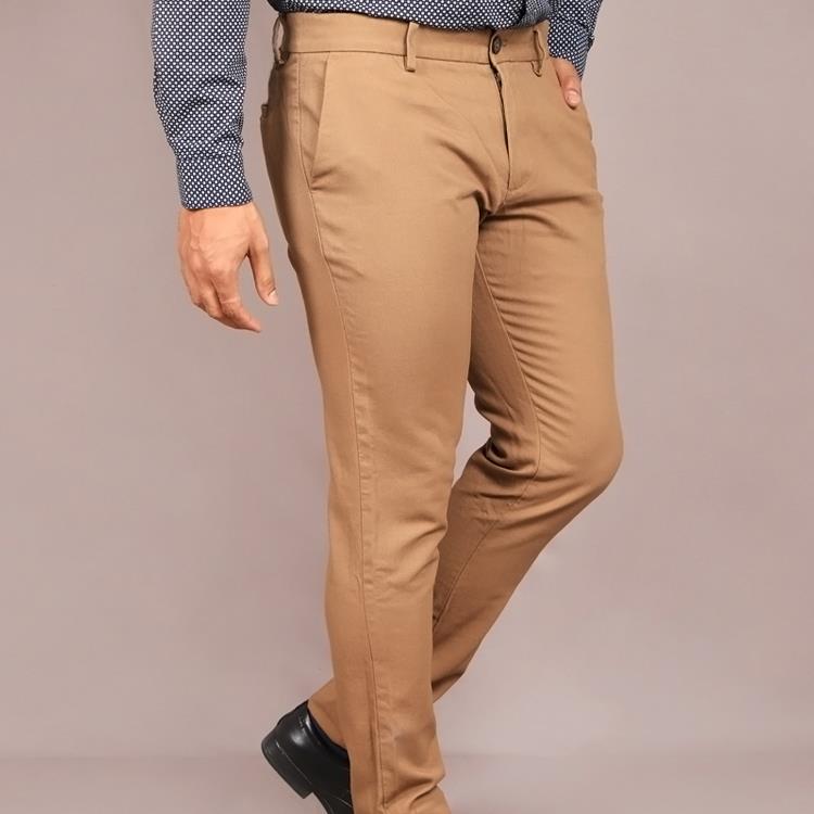 New men brown cotton trousers2