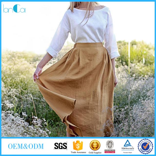 Plus Saiz Linen Skirt