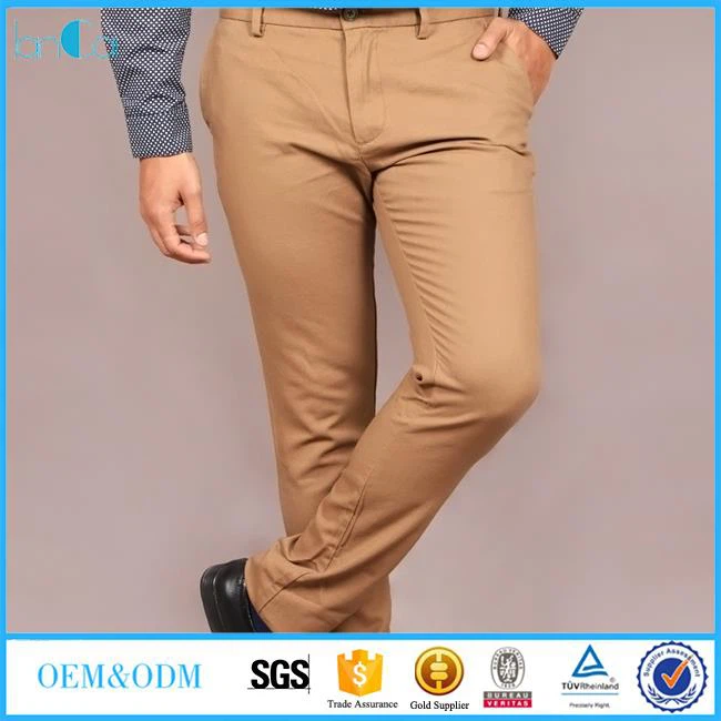 New Men Brown Cotton Trousers
